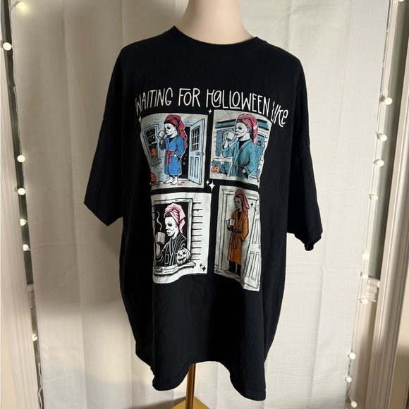 Halloween Michael Myers Coffee Graphic Tee – 2X – Black - Picture 6 of 6